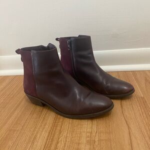 Coach Dark Red Ankle Booties